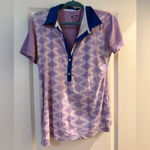 Oakley Lavender and Navy Button Down Shirt